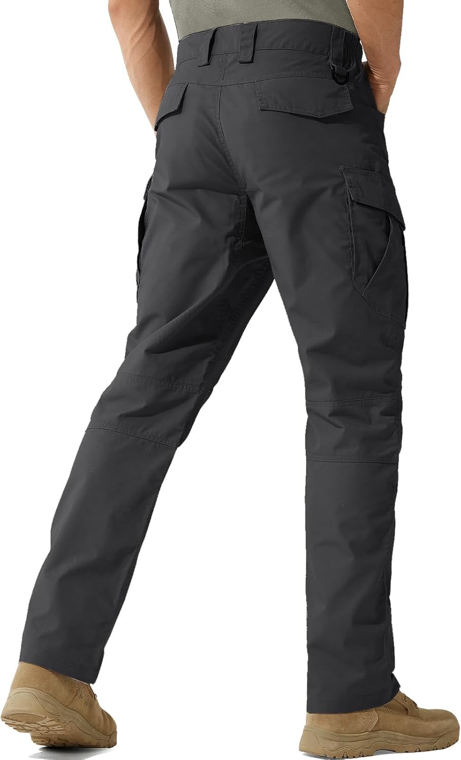 FREE SOLDIER Men's Water Resistant Pants Relaxed Fit Tactical Cargo Work Pants with Multi Pocket (Black 34W/34L)
