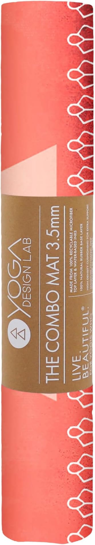 YOGA DESIGN LAB | The Combo Yoga Mat | 2-in-1 Mat+Towel | Eco Luxury | Ideal for Hot Yoga, Power, Bikram, Ashtanga, Sweat | Studio Quality | Includes Carrying Strap!