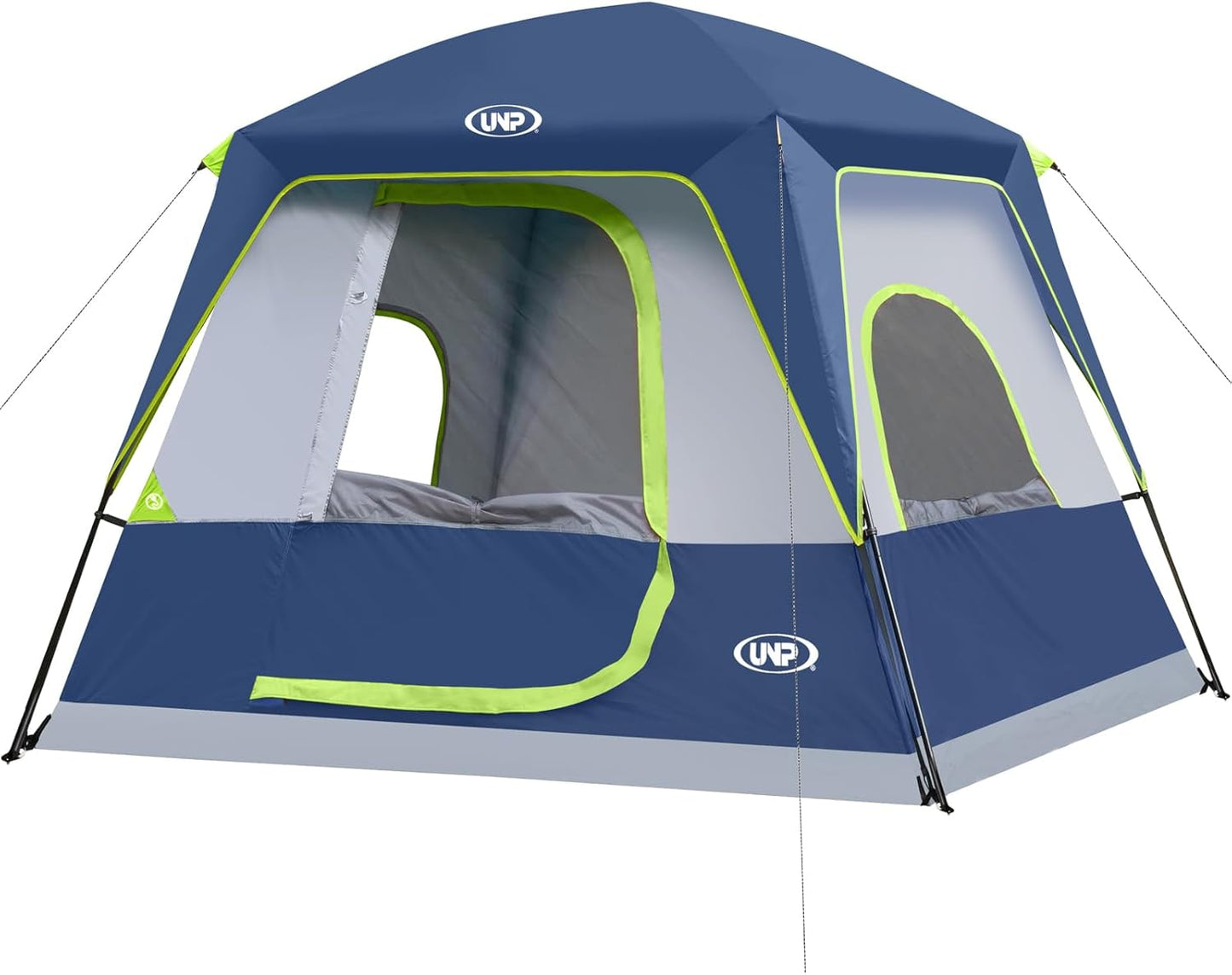 UNP 4 Person Camping Dome and Cabin Tent Easy Set Up, Waterproof with Top Rainfly for Outdoor Camping/Hiking