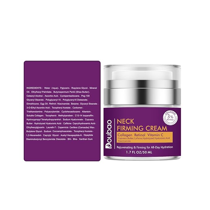 Advanced Neck Firming Cream – 3% Retinol & Hyaluronic Acid for Wrinkle Reduction, Lifting & Skin Tightening – Anti-Aging Moisturizer for Face, Neck & Décolleté – Deep Hydration, 3.4 FL（2 bottle）