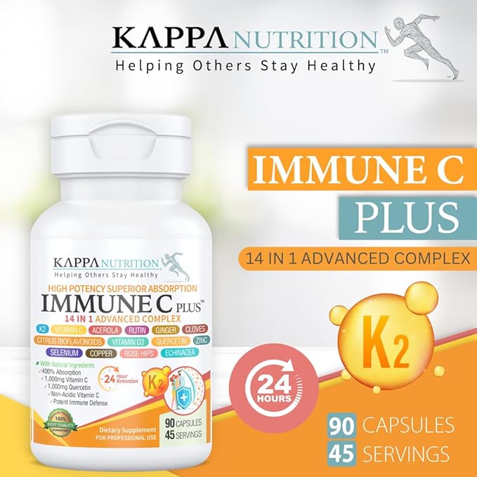 Quercetin 1,000mg, Vitamin C 1,000mg, Zinc 50mg, Vitamin D3 5,000iu, Selenium, Copper, Acerola, Ginger, Rutin, Bitter Orange, Rose Hips, Echinacea, Immune C Plus, 14 in 1 Immune C Plus (120 Count)