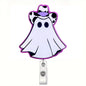 CHAONENG Funny Purple Ghost Nurse Badge Reel Retractable Clip Acrylic ID Holder