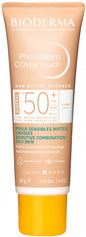 Bioderma Mineral Sunscreen with Coverage SPF50+ Light 40g - Tinted Non-Comedogenic Matte Finish Sun Protection