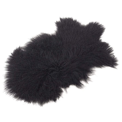Fennco Styles Luxury Mongolian Lamb Fur Throw Rug, 20"x35"