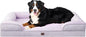 EHEYCIGA Orthopedic Dog Beds for Extra Large Dogs 44x32Inch, Waterproof Memory Foam XL Pet Bed with Sides, Non-Slip and Egg-Crate Foam Big Dog Couch Bed with Washable Removable Cover, Grey