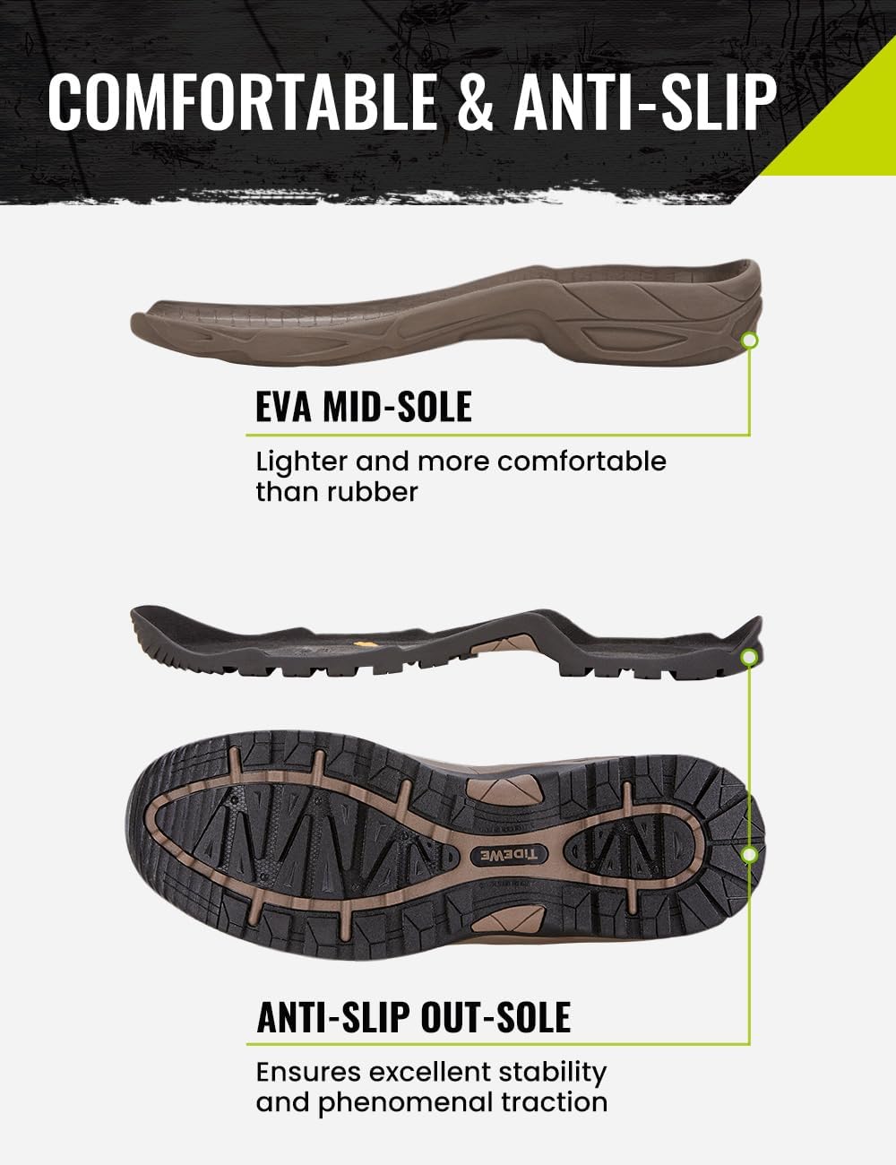 TIDEWE Rubber Hunting Boots, Waterproof Insulated Next Camo G2 Warm Rubber Boots with 7mm Neoprene, Sturdy Outdoor Hunting Boots for Men (800g Insulated & Standard, Size 6-14)