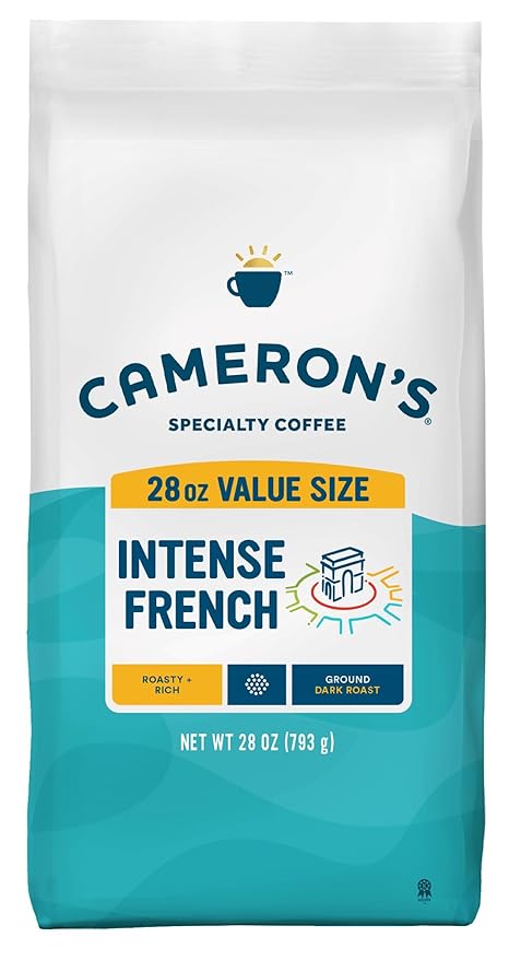 Cameron's Coffee Roasted Ground Coffee Bag, Intense French, 28 Ounce