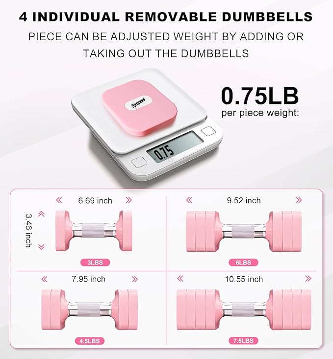 15LB 20LB 50LB Adjustable Dumbbell Set Free Weights Dumbbells Set for Women Men Hand Weights Sets Adjust Dumbbell Weight Sets for Home Gym Exercise Workout Strength Training Equipments