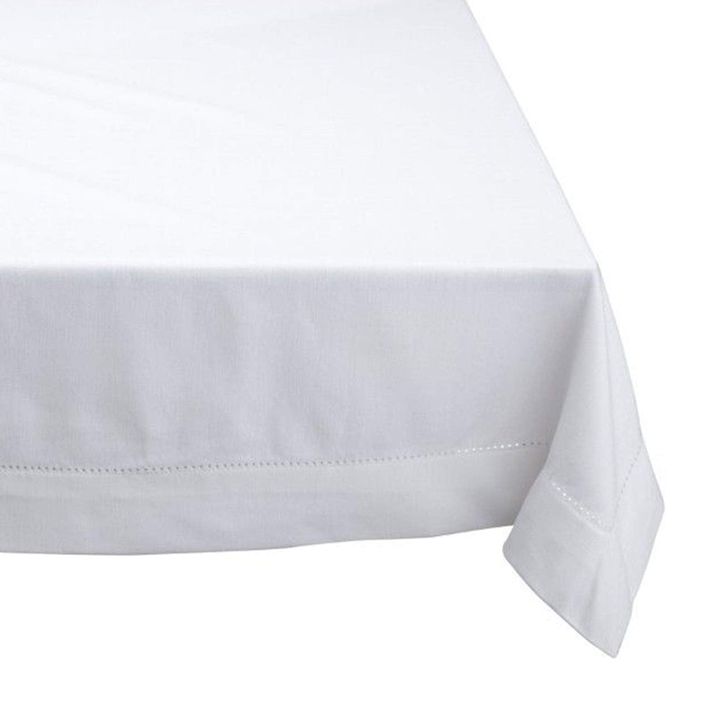 Fennco Styles Basic Collection Classic Handmade Hemstitch Trim Border 100% Pure Linen Tablecloth