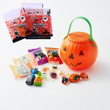 LUKYPORT Halloween Treat Bags 4x4in Self Adhesive Cellophane 100 PCS Orange