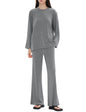 C202 Women's 2-Piece Lounge Set Crewneck Sweatsuit Lava Size L