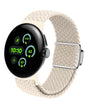 MAKCPOIMER Braided Nylon Strap for Google Pixel Watch 1/2/3 41mm Starlight