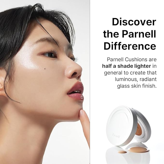 Parnell Cicamanu Serum Cushion - Moisturizing Foundation for Soothing, Coverage, Glass Skin and Lightweight for Sensitive and Dry Skin Pearl Skin (0.52 Fl Oz) (21N)