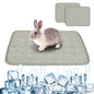 2PCS Summer Cooling Mat for Small Animals Bunny Guinea Pig 15.8x11.8 Grey