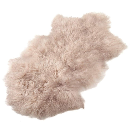 Fennco Styles Luxury Mongolian Lamb Fur Throw Rug, 20"x35"