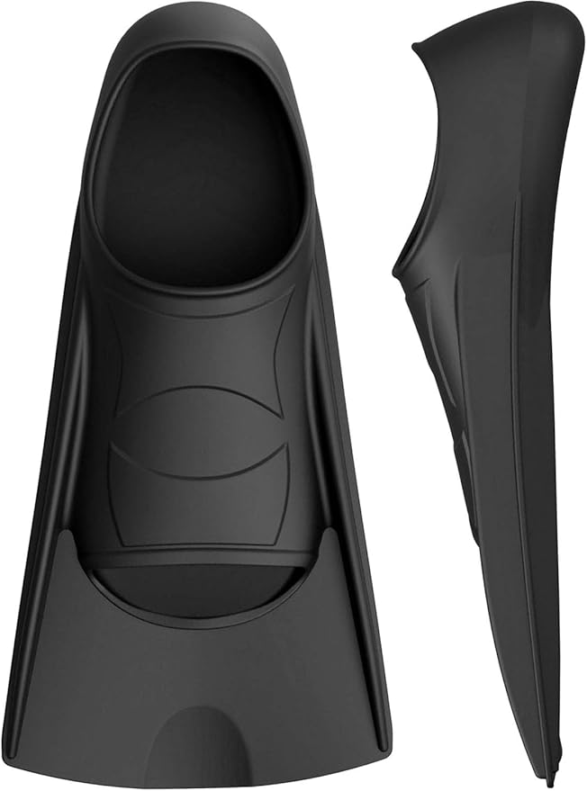 Gintenco Swim Fins, Kids Swim Training Fins for Lap Swimming, Travel Size Flippers with Mesh Bag, Silicone Swimming Fins for Kids Teens Adults Women Men