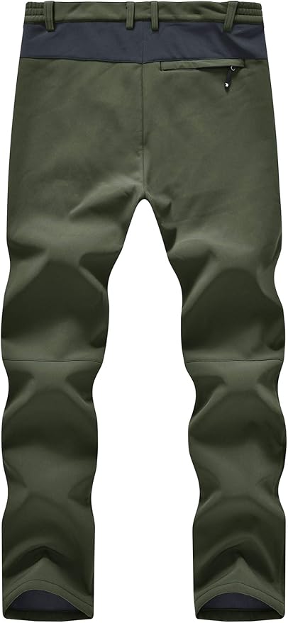 YSENTO Men's Fleece Lined Ski Snow Pants Winter Waterproof Softshell Insulated Hiking Cargo Pants