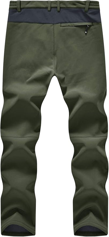 YSENTO Men's Fleece Lined Ski Snow Pants Winter Waterproof Softshell Insulated Hiking Cargo Pants
