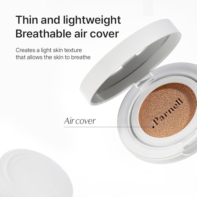 Parnell Cicamanu Serum Cushion - Moisturizing Foundation for Soothing, Coverage, Glass Skin and Lightweight for Sensitive and Dry Skin Pearl Skin (0.52 Fl Oz)(24N)