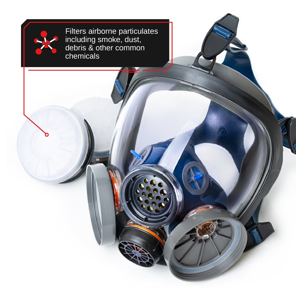 Parcil Distribution Gas Mask Survival Nuclear and Chemical Full Face Respirator - Organic Vapor & Particulate - CE Tested