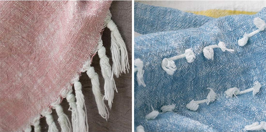 Fennco Styles Multicolor Striped Tassel Throw Blanket