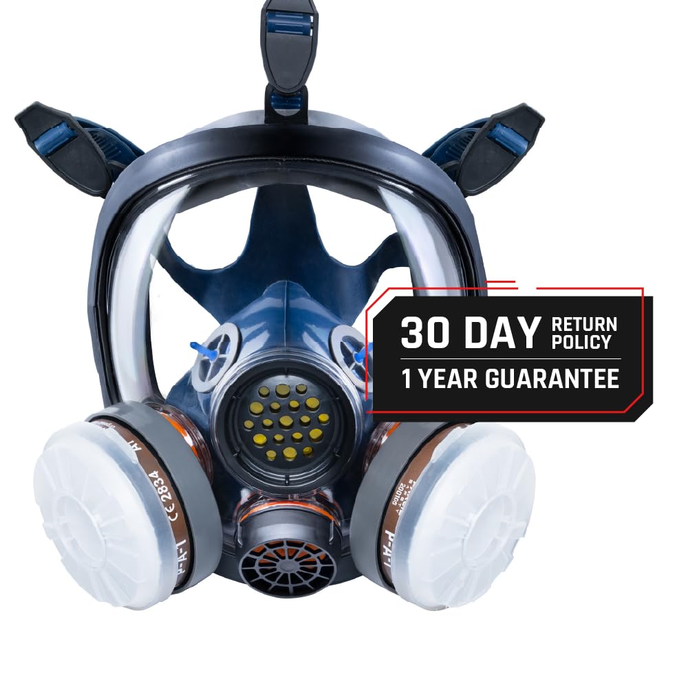 Parcil Distribution Gas Mask Survival Nuclear and Chemical Full Face Respirator - Organic Vapor & Particulate - CE Tested