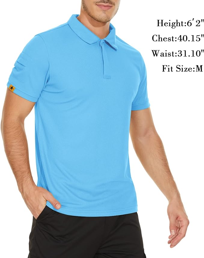 V VALANCH Mens Polo Shirts Short Sleeve Moisture Wicking Golf Polo Athletic Collared Shirt Tennis T-Shirt Tops