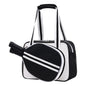 SPOENGRU PU Leather Pickleball Paddle Bag Small Black Fashion Tote