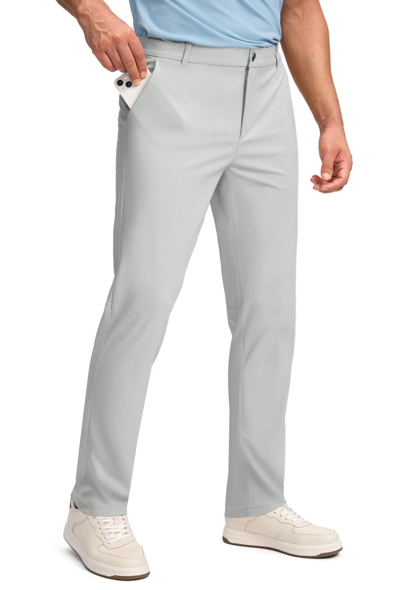 Obla Men's Slim Fit Golf Pants Silver Grey 33W 32L