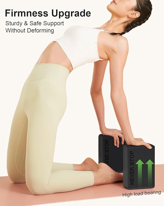 KEEP Yoga Block, High-Density EVA Foam 2 Pack Yoga Block with Non-Slip Textured Surface, Supportive, Lightweight - Ideal for Yoga, Pilates, and Stretching Exercises
