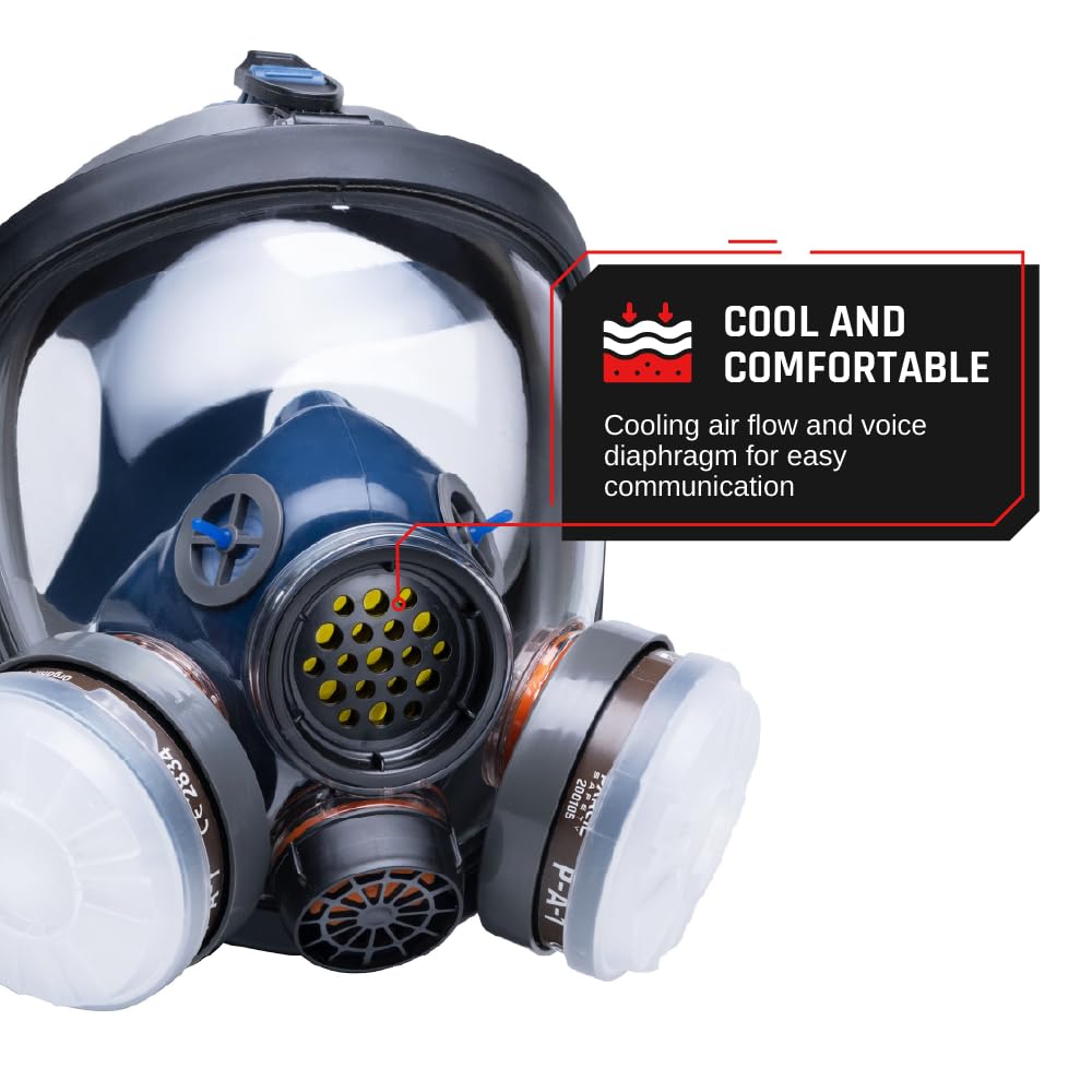 Parcil Distribution Gas Mask Survival Nuclear and Chemical Full Face Respirator - Organic Vapor & Particulate - CE Tested