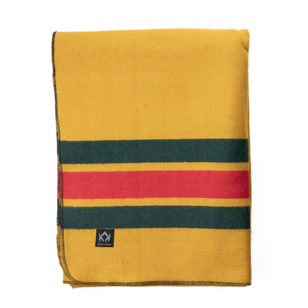 Arcturus Rainier Wool Blanket - 4.5lbs Warm, Heavy, Washable, Large | Great for Camping, Outdoors, Survival & Emergency Kits (Sunset Peak)