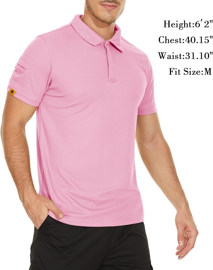V VALANCH Mens Polo Shirts Short Sleeve Moisture Wicking Golf Polo Athletic Collared Shirt Tennis T-Shirt Tops
