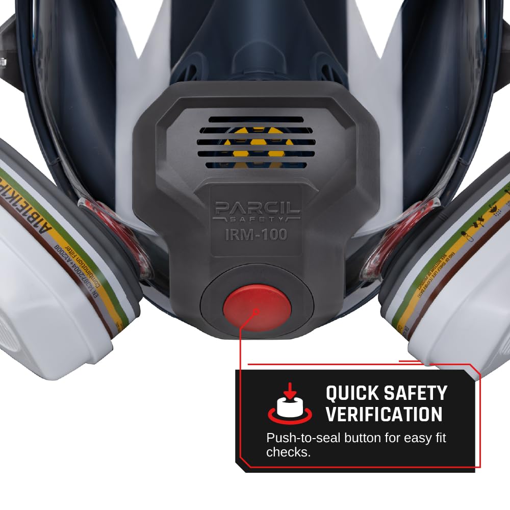 Parcil Distribution Full Face Respirator Mask with Filters – Durable Full Face Respirator Gas Mask, Bayonet Filter Compatible
