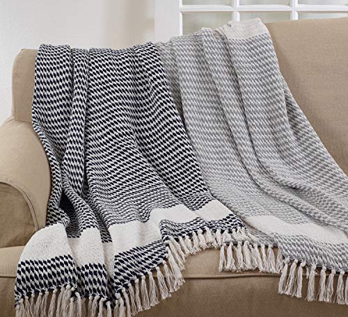 Fennco Styles Diamond Weave Pure Cotton Throw Blanket - 2 Colors
