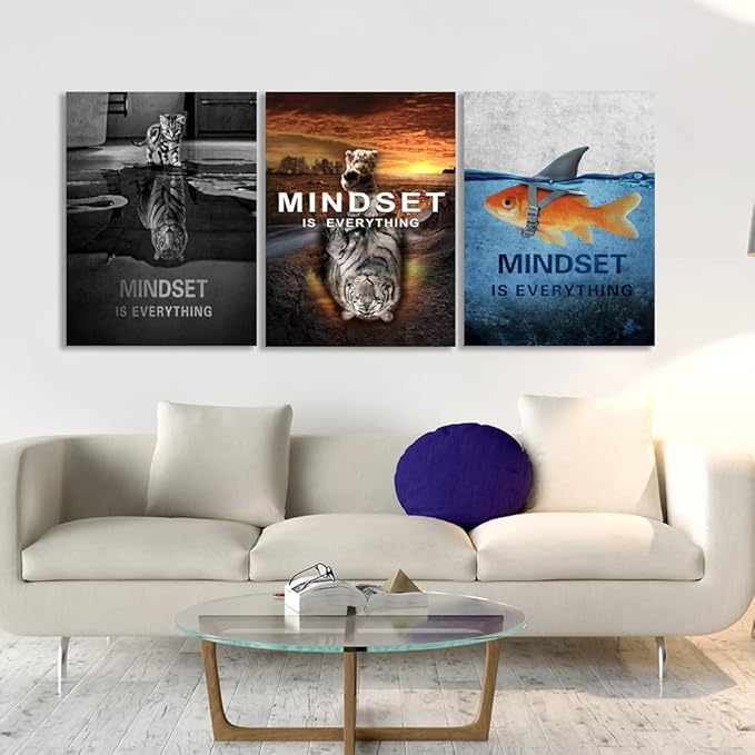Success Wall Painting Inspirational Art Office Decor Motivational Canvas Black Poster Positive Framed Artwork Prints Picture for Living Room [36'W x 16'H]