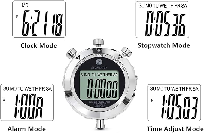 Stopwatch, Metal Stop Watch for Sports 10/100/400 Laps, Stopwatches Timer for Coach Sports Running with 0.01second & 0.001second Timing, Conutdown, Alarm