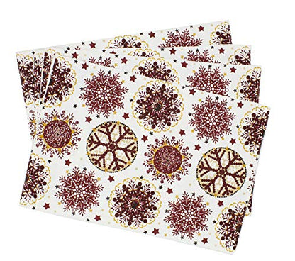 Fennco Styles Holiday Decor Red Snowflake Print Tablecloth
