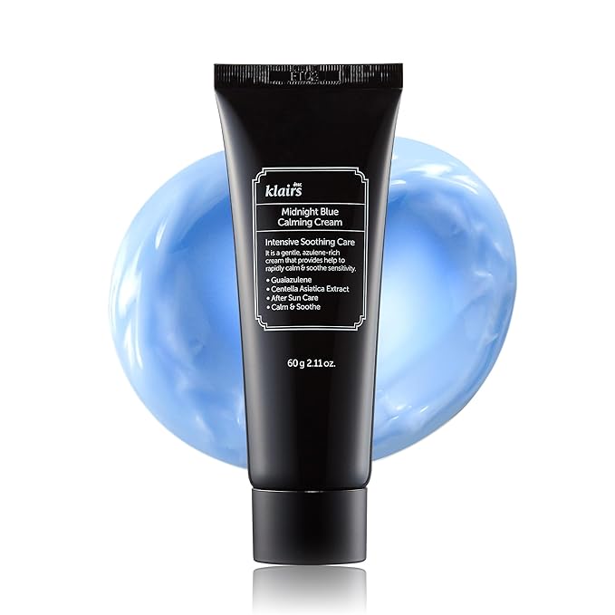 DearKlairs Midnight Blue Calming Cream – Soothing Face Moisturizer for Oily & Sensitive Skin, Redness Relief & Hydrating, Lightweight Texture, 2 Fl Oz