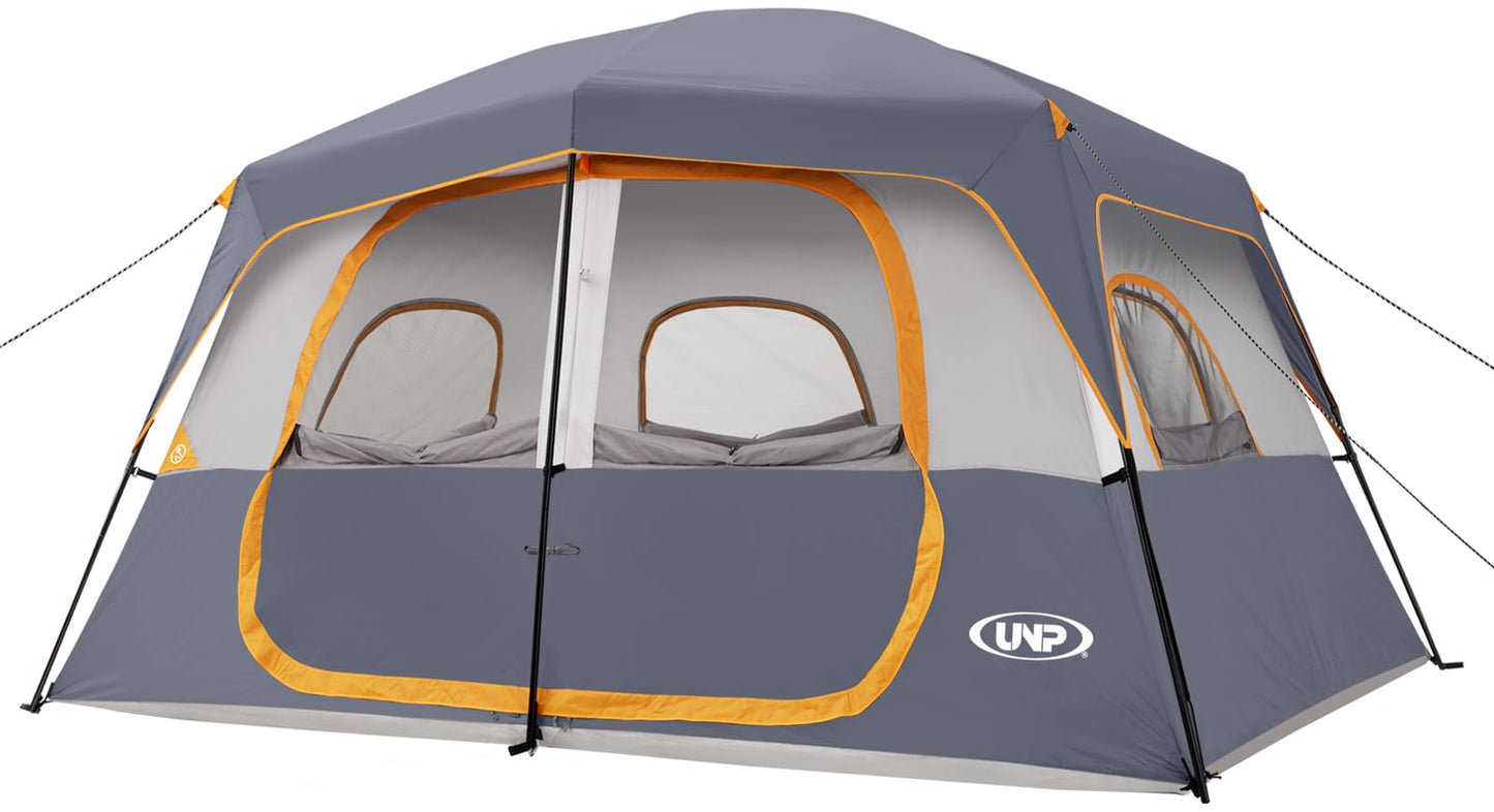 UNP 2/4/6/8 Person Tent, Portable Cabin Tent, Camping Tent 4-Person Easy Set Up, Waterproof with Top Rainfly for Outdoor Camping/Hiking | Easy Set Up, Waterproof, Top Rainfly