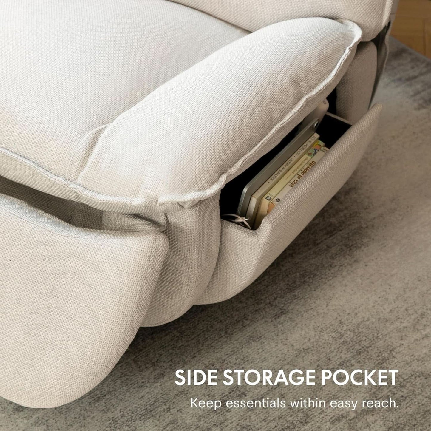 White Three Sixty Degree Swivel Rocker Recliner Chair