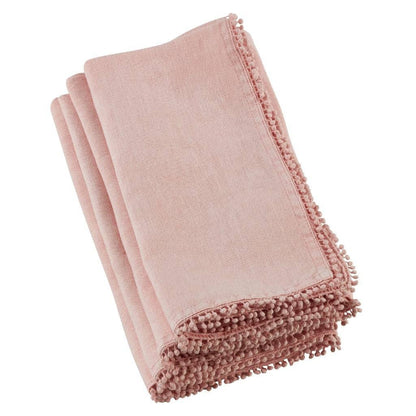 Fennco Styles Pomponin Collection Pom Pom Design 100% Linen Table Runner