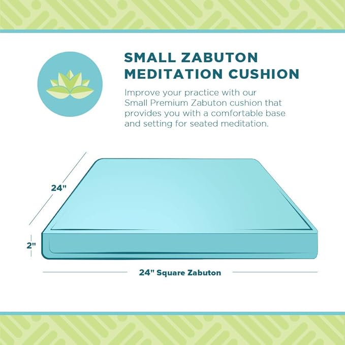Bean Products Meditation Cushion - Zabuton Meditation Pillows for Sitting on Floor, Yoga Cushion, Cotton Yoga Pillow, Zen Kneeling Prayer Pad- Made in USA - Standard 24x24x2, Natural