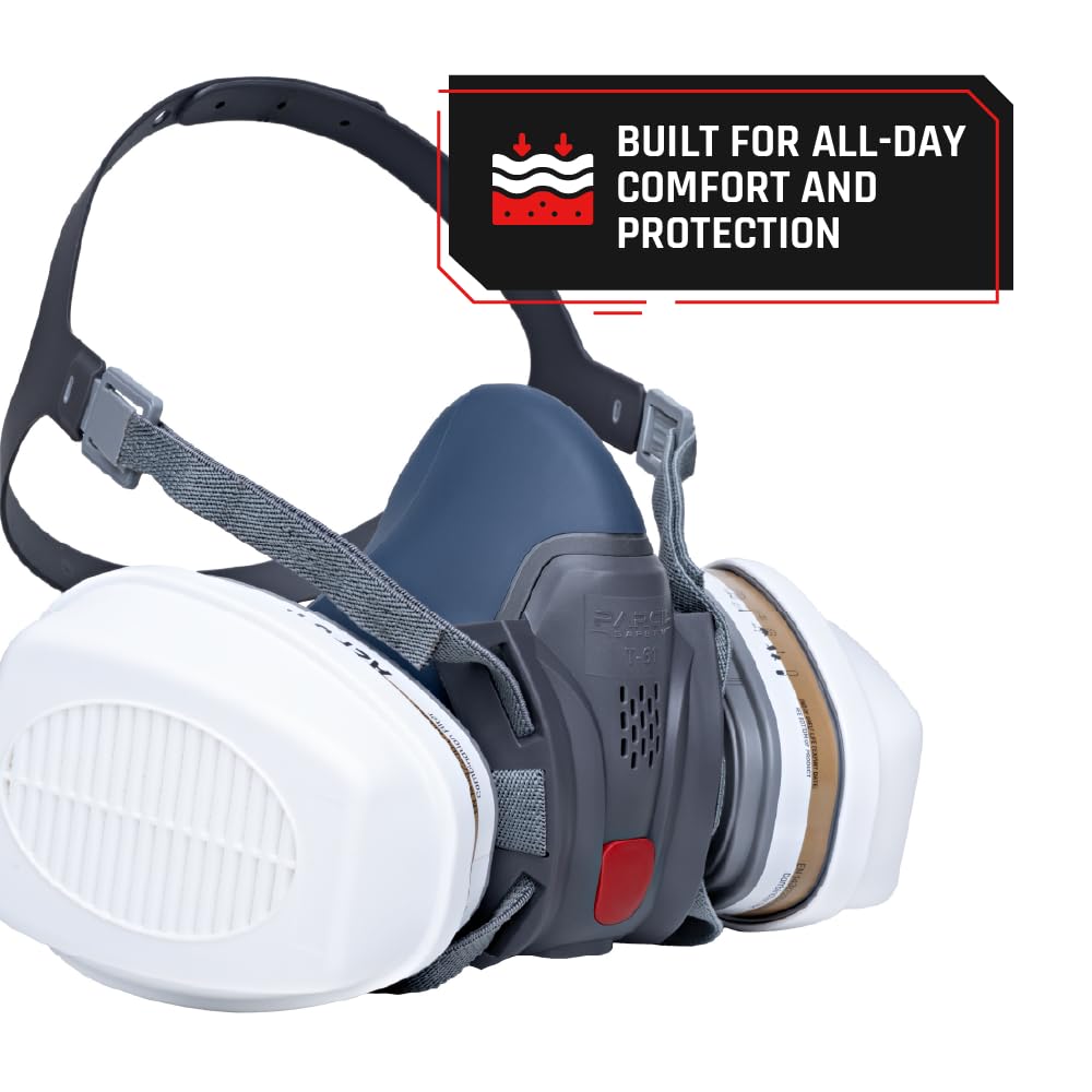Parcil Distribution Full Face Respirator Mask with Filters – Durable Full Face Respirator Gas Mask, Bayonet Filter Compatible