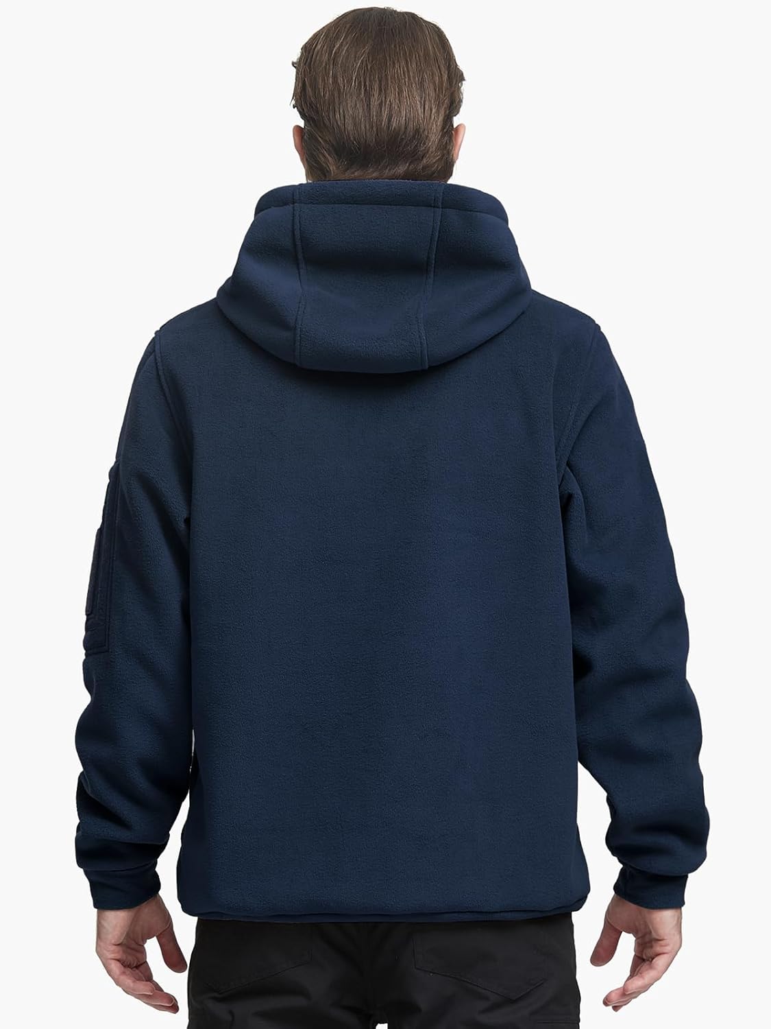 FREE SOLDIER Men's Tactical Winter Fleece Pullover Hoodie Warm Long Fleece lined Hooded Sweatshirt