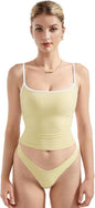 Women Square Neck Tank Top - Summer Cami with Adjustable Straps