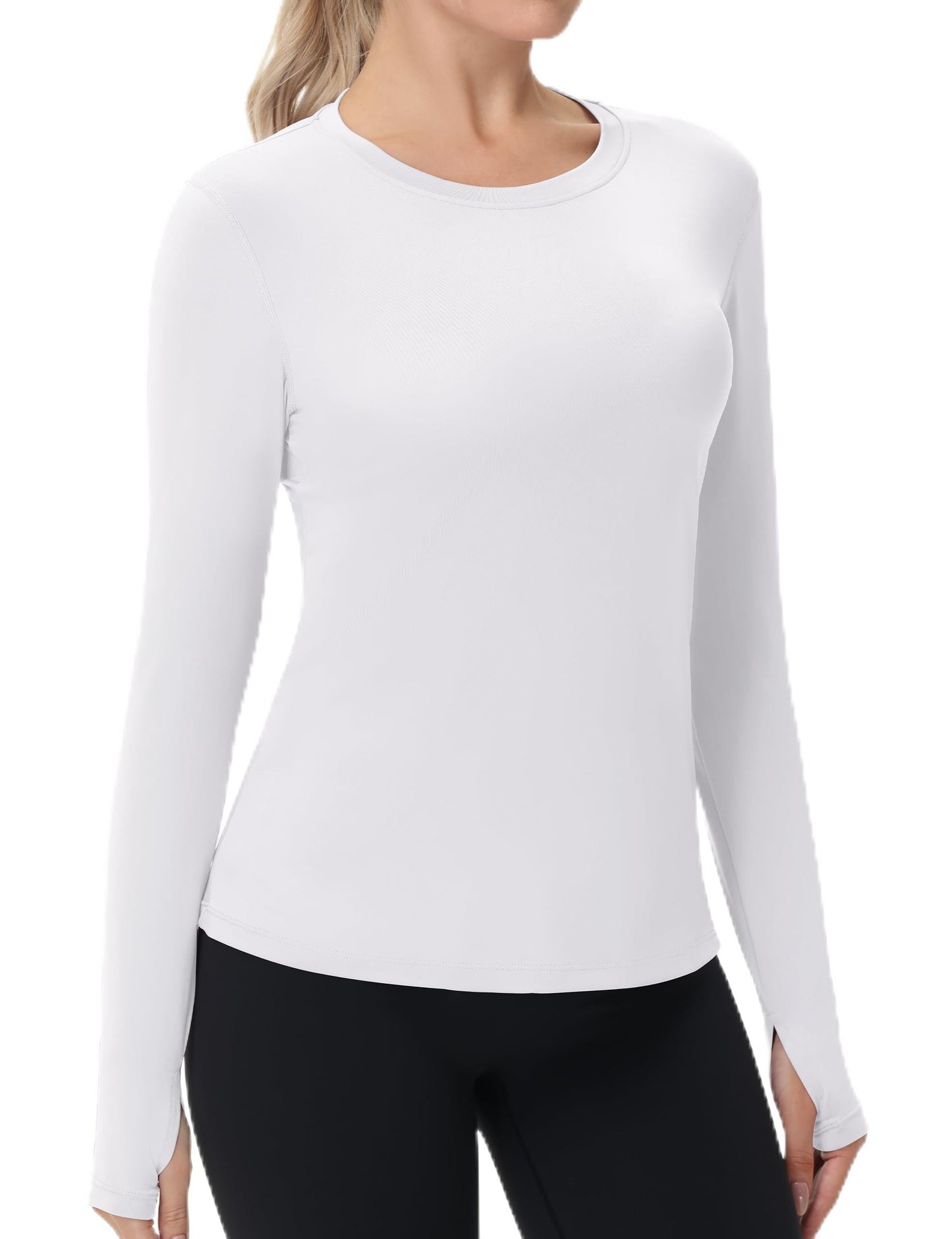 Women's UPF 50+ Sun Protection Long Sleeve Shirt - Athletic Rash Guard with Thumb Holes