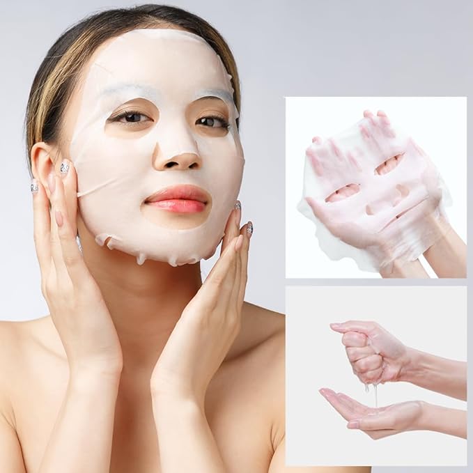Cica Calming Mask for Face Sensitive Irritated Skin, Soothing, Moisturizing, Korean Anti Aging Face Mask, Eve Vegan, Chamomile, Hyaluronic Acid 10EA