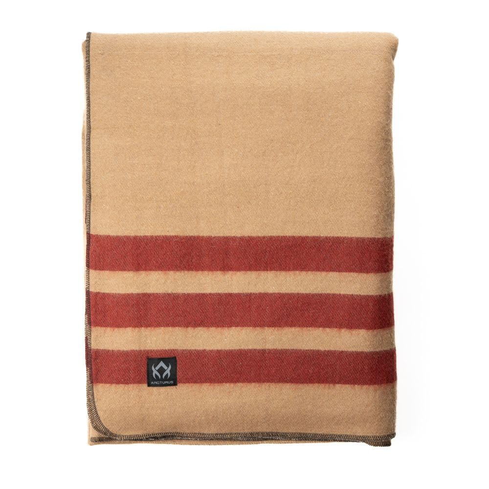 Arcturus Rainier Wool Blanket - 4.5lbs Warm, Heavy, Washable, Large | Great for Camping, Outdoors, Survival & Emergency Kits (Sunset Peak)