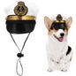 BESPORTBLE Small Dog Captain Sailor Hat Marine Admiral Costume Black